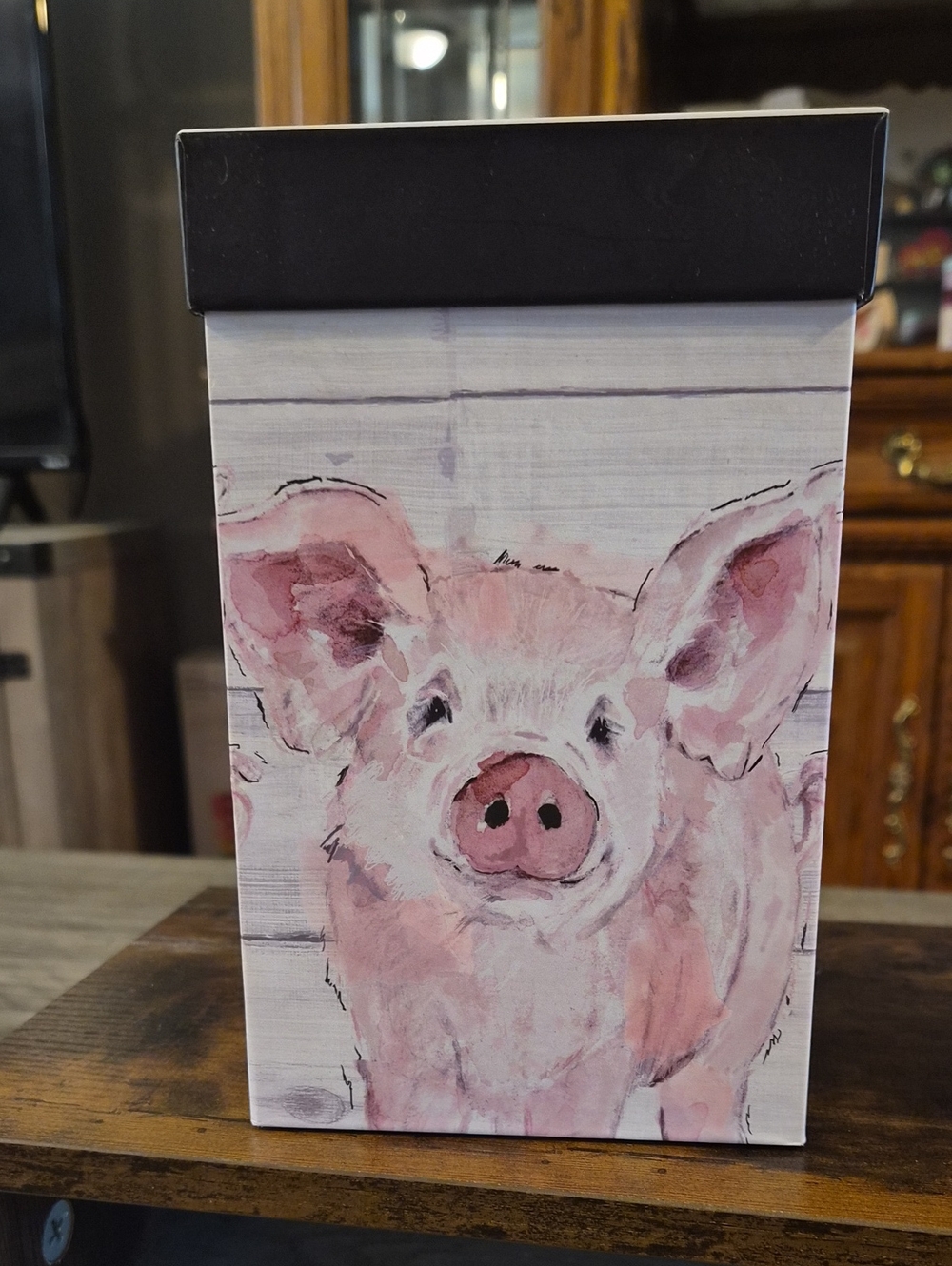Pink Pig Decorative Storage Box W/17 oz Mug